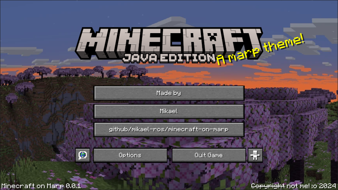 The first page of the theme